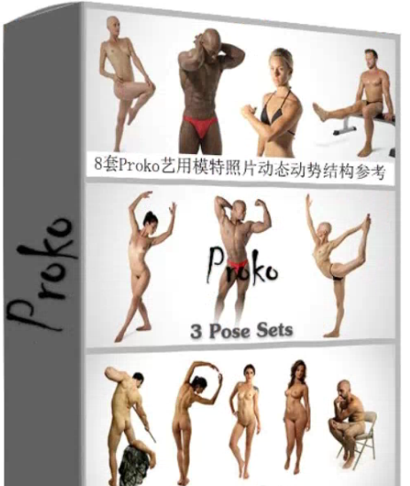 Proko人体绘画8套艺用人体模特动态结构参考图3328张图片【PC加密】